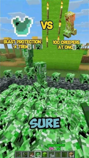 Is Blast Protection Actually OP? (100 Creepers Extreme Test)