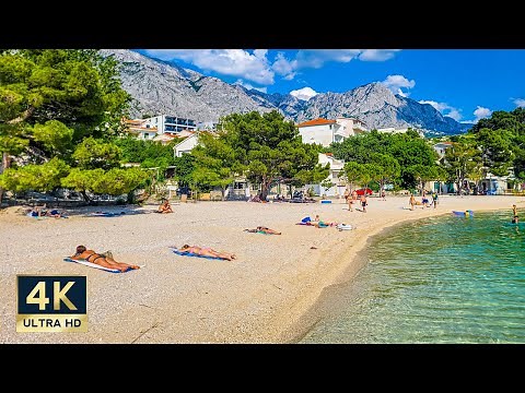 Baska Voda 🇭🇷 Croatia 4K Makarska Riviera Walking Tour 2023