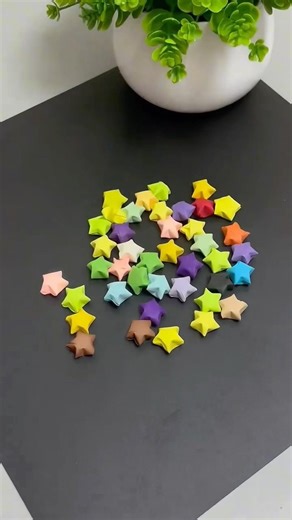 Colorful Lucky Paper Stars 🌟 Easy Origami Craft Tutoria