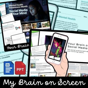 Mental Health Awareness Social Media Bundle Digital Wellness SEL Grade 5-10