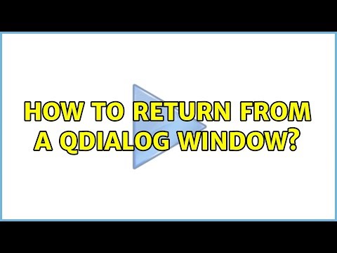 How to return from a Qdialog window?