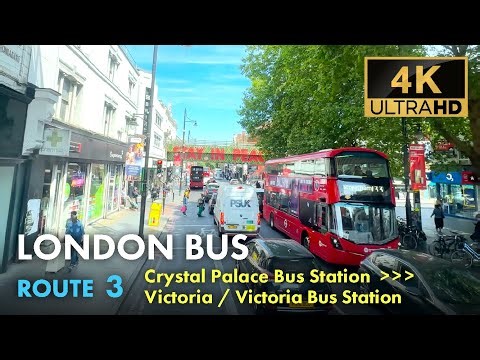 London Bus Ride, Route 3, Double Decker, 4K Virtual Tour