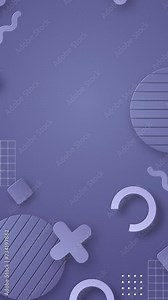 Animated shape background consist of circles, rings, square and lines waving, moving and rotating. Abstract flat and minimalistic geometrical shapes motion graphics background of royal blue color.