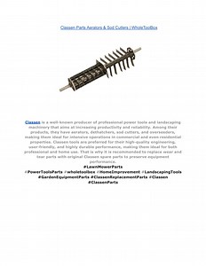 Classen Parts Aerators & Sod Cutters _ WholeToolBox - SlideServe