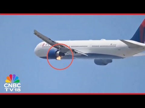 WATCH: Delta Airlines Flight Engine Catches Fire During Take-off in Los Angeles | N18G