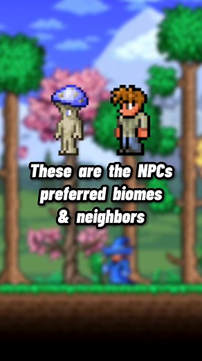 These are the NPCs preferred biomes and neighbors in Terraria 🌳 🏠 #gaming #terraria #terrariamemes #terrariagameplay #relogic #terrariamobile