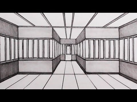 How to Draw One-Point Perspective: A Room with Perspective Lines: Narrated Drawing Tutorial