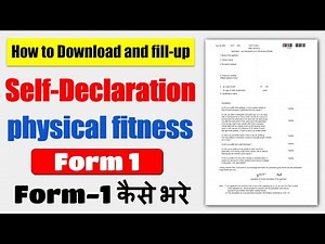 How to download form 1 self declaration for learning licence | form 1 physical fitness form fill up