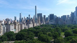 Aerial Drone Video Zoom out In Central Park, Manhattan NY