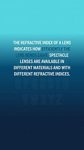 The refractive index is an important parameter in ophthalmic optics. It indicates how efficiently the lens bends light. The higher the refractive index, the thinner the lens can be. This is because highly refractive material can compensate for defective vision even with a slight convexity. #rodenstock #uniqueglasses #ocularhealth #eyehealth #eyehealthcare #eyevision #ABCofVision | Rodenstock