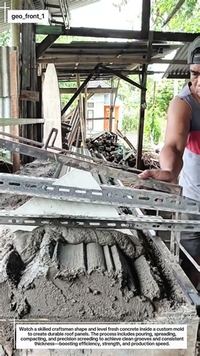 Master Craftsman Casting Precision Concrete Roof Panels by Hand – Satisfying Process to Watch!