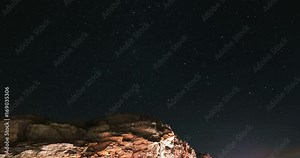 Time Lapse of the rotating stars and constellation over the Alps. Cassiopeia, Orion and the Pleiades. Stock Video
