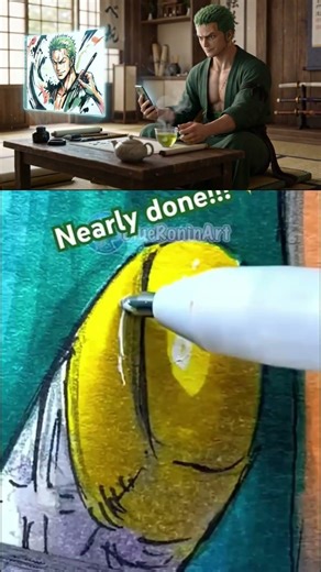 Zoro Reacts to GREEN TEA Art! 🍵⚔️ #onepiece #zoro #shorts