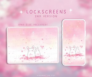Sakura Bunny Phone Pack Ios Icons Android Theme Icon Pack Cute Pink Phone Icons Wallpapers Kawaii Pastel Background Lockscreen Aesthetic - Etsy