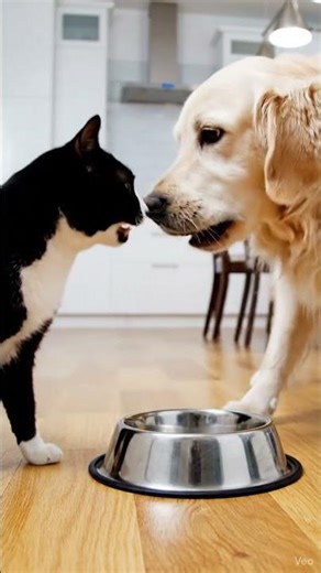 Caught on Camera: Cat Eats Dog’s Food & Dashes Off! #catshorts #cat #catvideos