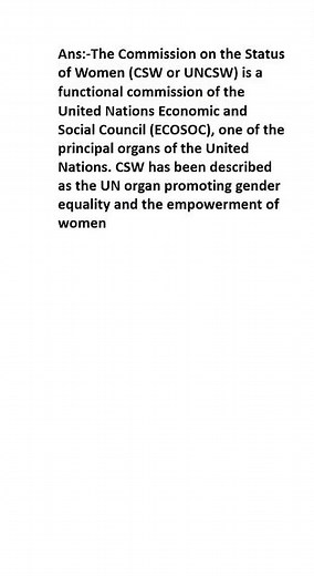 What is United Nations Commission on the Status of Women?