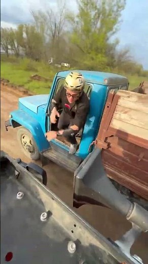 Man jumps from moving truck before it crashes into brick structure in Rostov-on-Don, Russia