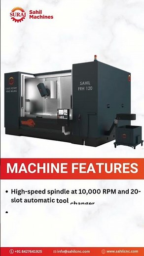 Suraj FRH Series | 5-Axis CNC Vertical Machining Center with Rotary Head | Sahil Machines India