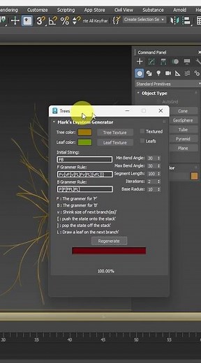 L-System-Generator 3ds Max Tree Script #3dsmax #maxscript
