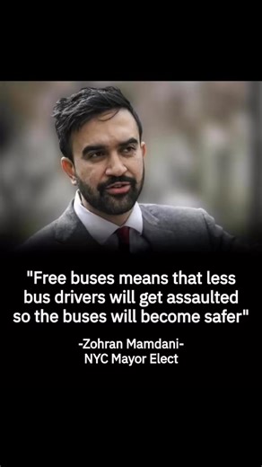 Zohran Mamdani states that making buses free will lower crime on public transit! He says: "Free buses means that less bus drivers will get assaulted so the buses will become safer" Thoughts ? #circlelightsproduction #NewsUpdate #WakeUpAmerica | Circle Lights production
