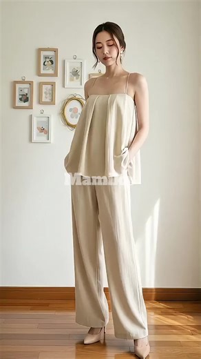 Classy rich-girl terno—flowy, breathable, minimalist vibes 🤍 Perfect pang-daily, pang-travel, pang-date. #titaoutfit #titavibes #classyoutfit #richgirlvibes #outfitideas