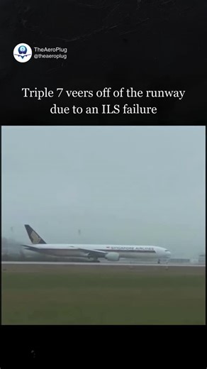 Aviation Videos | Planespotting | Edits on Instagram: "In 2011, a Singapore Airlines Boeing 777 experienced an unusual runway excursion after landing on Runway 08R in Munich, Germany. The cause wasn’t weather, speed, or pilot error—but a rare Instrument Landing System (ILS) signal interference during the final moments of the approach. The ILS is designed to provide precise lateral and vertical guidance to the runway using radio signals. In this case, incorrect alignment data caused the aircraft 