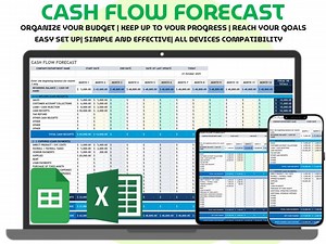 Cash Flow Forecast Template Excel Google Sheets 12 Month Cashflow Tracker Business Budget Planner Financial Projection Spreadsheet - Etsy