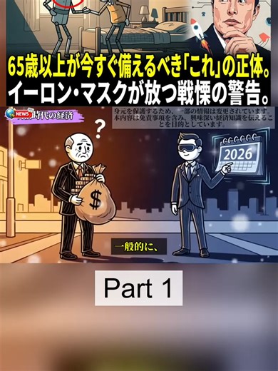 2026年、イーロン・マスクの衝撃的予測分析。65歳以上が全財産を失わないための老後準備は「こう」すべき。世界が一変します。Part 1