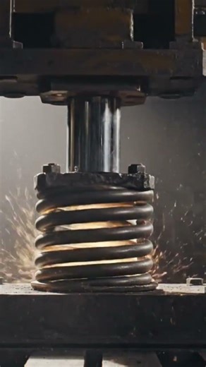 Extreme Hydraulic Press vs Steel Spring | Realistic Industrial Crushing Simulation 4K