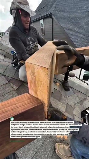 Heavy Timber Beam Install Fast! #carpentry #construction #deckbuilding