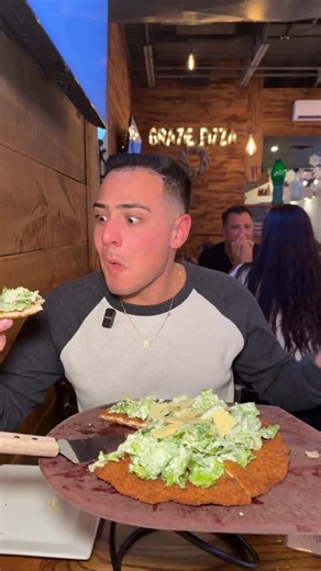 BAR GRAZIE on Instagram: "Huge shoutout to Max Cohen for stopping by Bar Grazie and giving our Chicken Shell Pizza a try — topped with his absolute fave, Caesar salad 🤌🔥 Your taste-bud-exploding TikTok made our night. Thanks for showing us the love! 📍 Massapequa Park 📞 (516) 799-5200 #bargrazie #longislandeats #massapequapark #chickenshellpizza #pizzaontiktok #ceasarsalad #foodtok #eatlocalLI #foodtrending #Mangia"