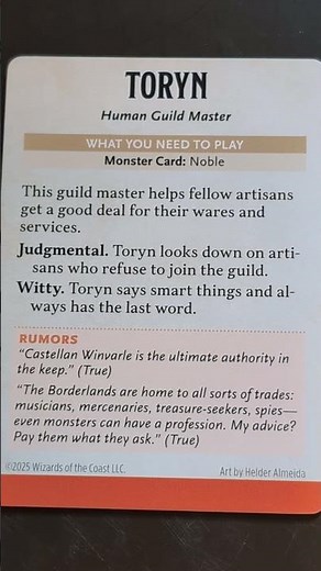 Dungeons and Dragons Heroes of the Borderlands Starter Set (Keep NPCs) Toryn (White)