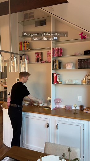 72K views · 1.1K reactions | Organizing Library/Dining Room Shelves #pink #fyp #Vlog #pinkkitchen #girly #girlytok #pinktok #pinkpinkpink #naruto #cooking #dinner #short | Michael Pink Xo | Facebook