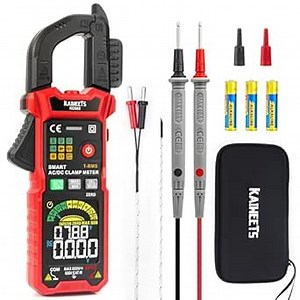 KAIWEETS Smart Digital Clamp Meter with D-Shaped Jaws, Clamp Multimeter with Inrush Current Function, Auto-ranging Amp Meter Built-in HD Color Screen, Measures AC/DC Current Voltage Temperature NCV