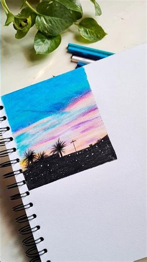 Sunset with pencil colors #drawing #pencildrawing #colorpencil #sunset #Shorts #shortvideos