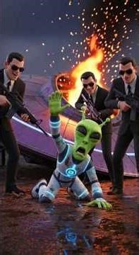 "White Cat Saves Alien! 👽🦸‍♂️ UFO Rescue Mission 🛸 #Shorts"