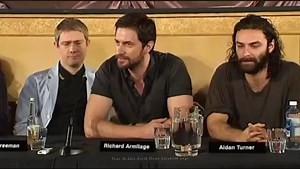 Richard Armitage (Thorin) interviewed at The Hobbit press conference where they talked about the upcoming movies. This took place BEFORE filming even began- that’s why you hear “Rob Kazinsky- Fili”. Dean O’Gorman took over the role shortly after they started filming. #Hobbitbehindthescenes #thehobbit #Thorin #middleearth #filming #movie #behindthescenes #actors #moviemaking #peterjackson #tolkien #hobbit #interview #pressconference | Your Middle-Earth Home