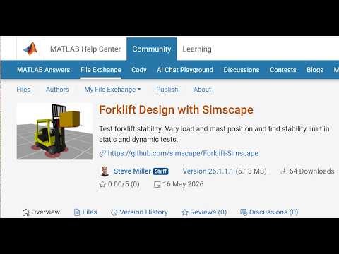 Engineers Studio #138 -- Downloading a Forklift Model from MATLAB/Central