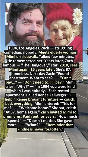 ZACH GALIFIANAKIS GAVE 87-YEAR-OLD HOMELESS WOMAN APARTMENT FOR LIFE👴💙