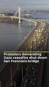 57K views · 2.9K reactions | Protesters in the US shut down San Francisco’s Bay Bridge during rush hour as they called for a ceasefire in the besieged Gaza Strip. | Al Jazeera English | Facebook