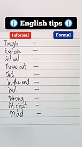 Informal and formal words #EnglishTutorial #englishteacher #English #englishvocabulary #englishtips #englishclass | Let'slearn
