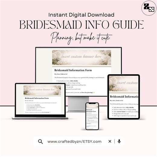 Bridesmaid Information Tracker - Google Form/sheet - Etsy