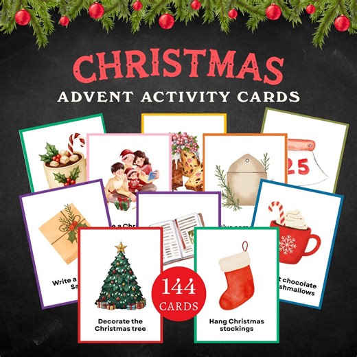 Christmas Advent Activity Cards for Kids, Printable Advent Calendar, Xmas Activities (PDF) - Etsy