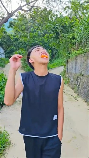 Kind Grandpa sh35 Eats Candy Skewers and the Funny Ending #shorts