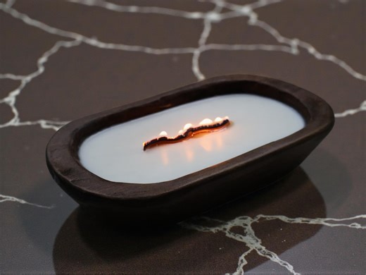 Large Wooden Dough Bowl Candle With Wavy Wooden Wick – Hand Poured Soy Candle, Rustic Farmhouse Home Decor, Long Burning Cozy Gift - Etsy