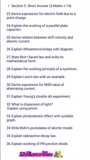 Class 12 Physics Board Exam 🔥 Top 50 Guess Questions | 2026