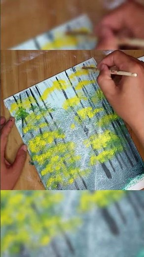 The Easiest Way to Paint an Autumn Forest! 🍂🍁 (Step-by-Step) #shorts #painting