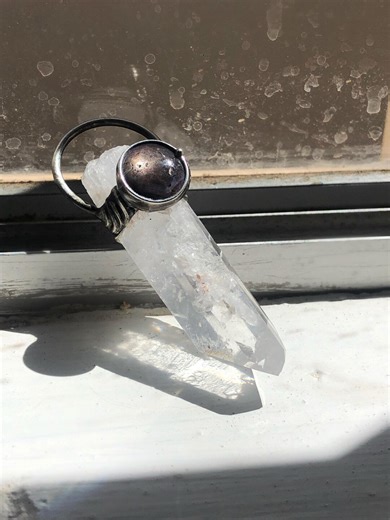 Lemurian Quartz and Ruby Star Sapphire Stone • Unisex • Rustic Talisman Crystal • One of A Kind • Boho • Soldered Jewelry • Nature Inspired - Etsy