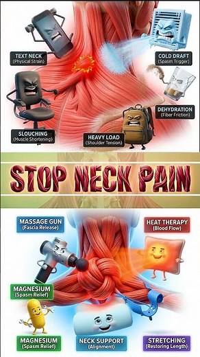 Why Your Neck is Always STIFF (Muscle Knots 3D) ⚡🪢
