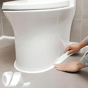 Caulk Tape Self Adhesive, 1 Rolls Waterproof Caulk Strip, Toilet Sealer Around Toilet Base, Traditional Caulking Replacement, Caulking Tape for Bathroom, Bathtub, Floor Wall Edge Protector (1)